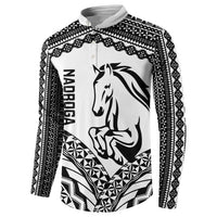Nadroga Fiji 2026 Rugby Custom Button Sweatshirt Stallion Fijian Tapa Pattern LT14 - Polynesian Pride
