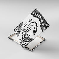 Nadroga Fiji 2026 Rugby Custom Canvas Wall Art Stallion Fijian Tapa Pattern LT14 With Frame White - Polynesian Pride
