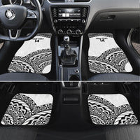 Nadroga Fiji 2026 Rugby Custom Car Mats Stallion Fijian Tapa Pattern LT14 Set 4pcs White - Polynesian Pride