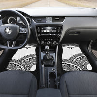 Nadroga Fiji 2026 Rugby Custom Car Mats Stallion Fijian Tapa Pattern LT14 Set 2pcs - Front White - Polynesian Pride