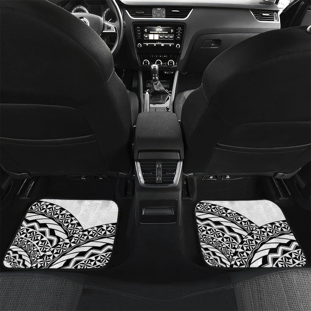 Nadroga Fiji 2026 Rugby Custom Car Mats Stallion Fijian Tapa Pattern LT14 Set 2pcs - Back White - Polynesian Pride