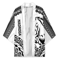 Nadroga Fiji 2026 Rugby Custom Kimono Stallion Fijian Tapa Pattern LT14 Unisex White - Polynesian Pride