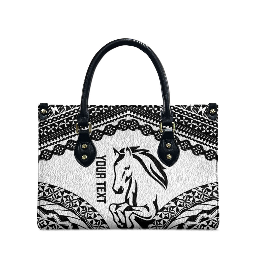Nadroga Fiji 2026 Rugby Custom Leather Bag Stallion Fijian Tapa Pattern LT14 - Polynesian Pride
