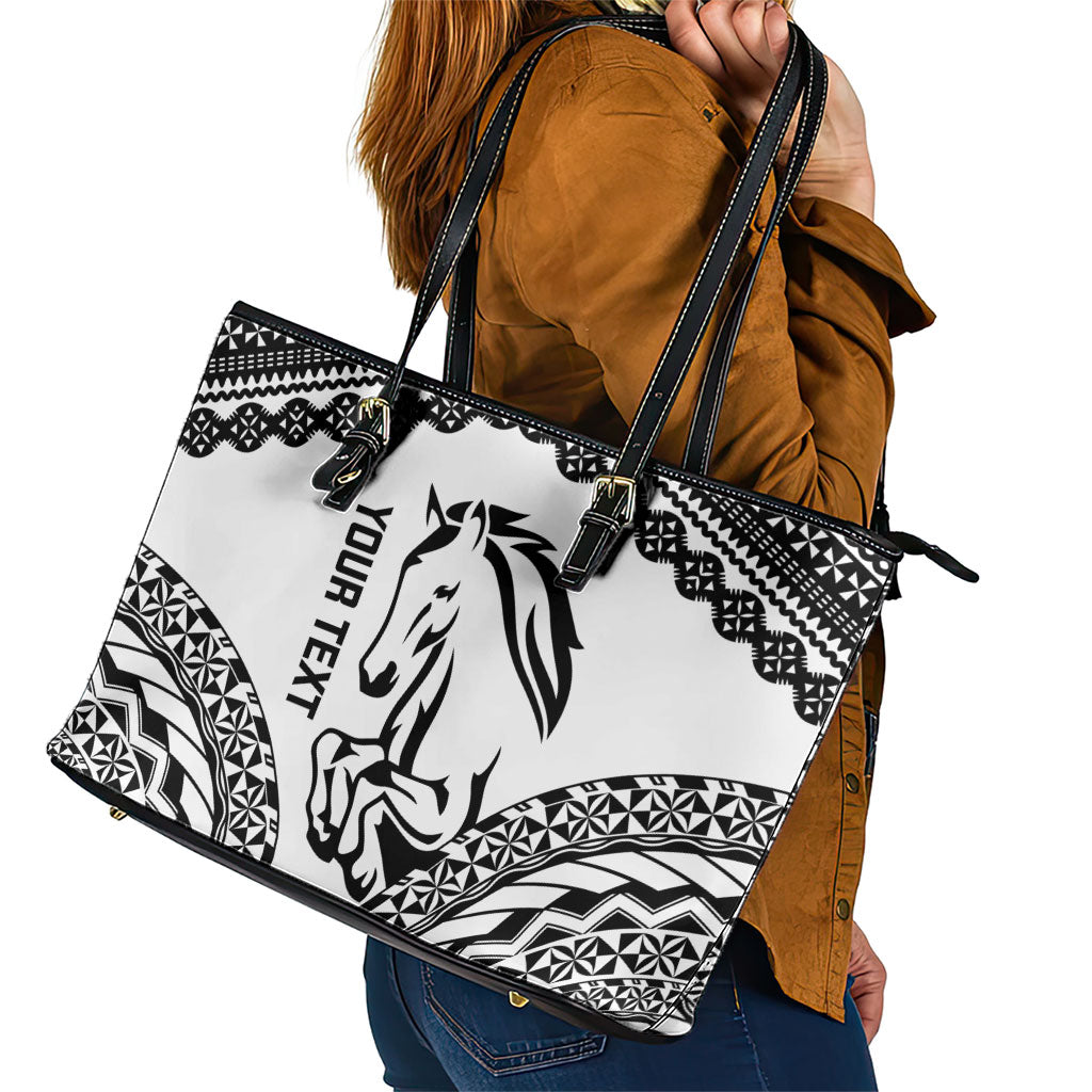 Nadroga Fiji 2026 Rugby Custom Leather Tote Bag Stallion Fijian Tapa Pattern LT14 - Polynesian Pride