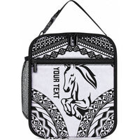 Nadroga Fiji 2026 Rugby Custom Lunch Bag Stallion Fijian Tapa Pattern LT14 10.2 × 8.3 × 4.3 inch White - Polynesian Pride
