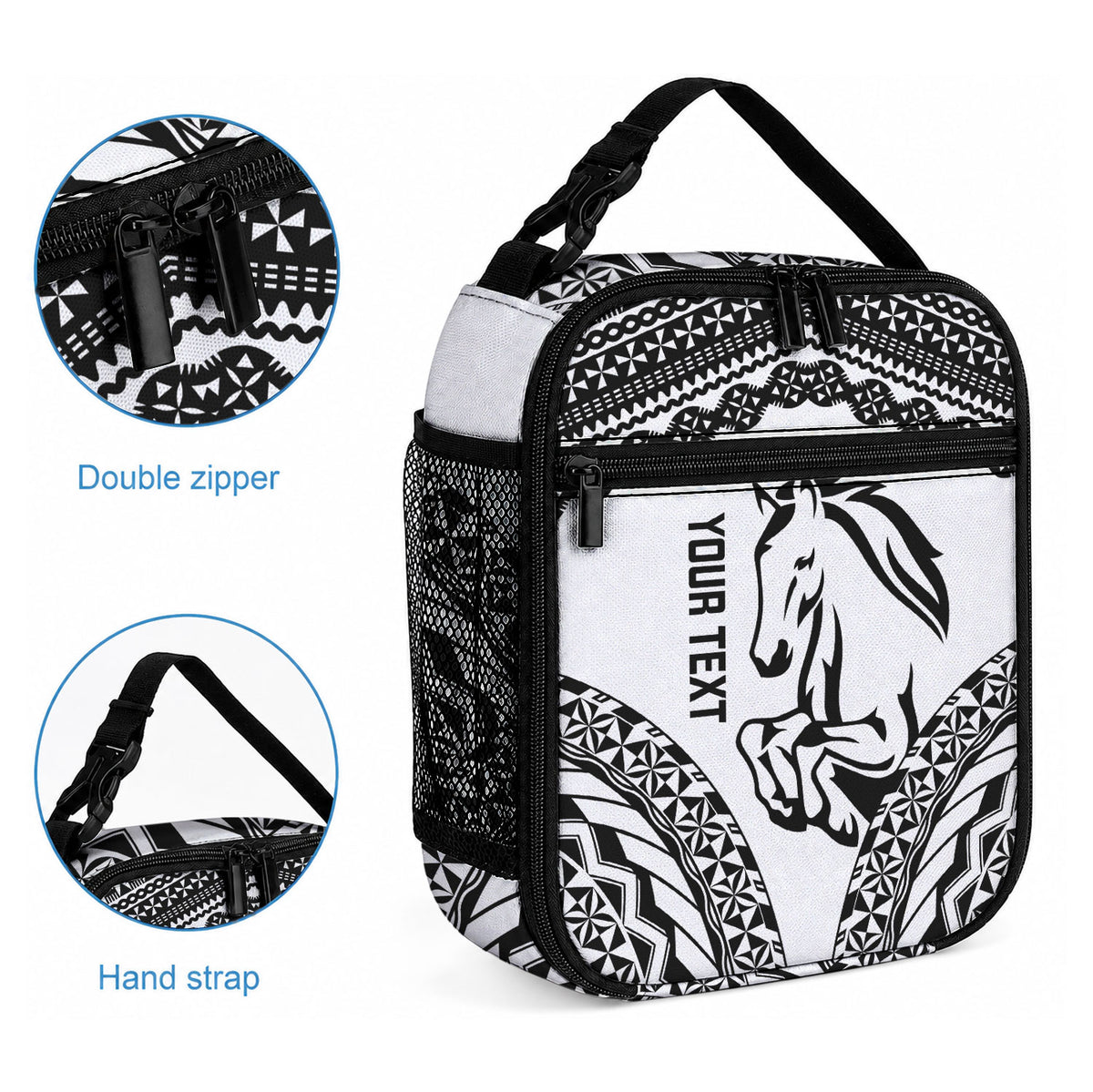 Nadroga Fiji 2026 Rugby Custom Lunch Bag Stallion Fijian Tapa Pattern LT14 - Polynesian Pride