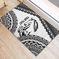 Nadroga Fiji 2026 Rugby Custom Rubber Doormat Stallion Fijian Tapa Pattern LT14 - Polynesian Pride