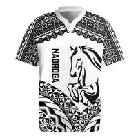 Nadroga Fiji 2026 Rugby Custom Rugby Jersey Stallion Fijian Tapa Pattern LT14 White - Polynesian Pride