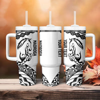 Nadroga Fiji 2026 Rugby Custom Tumbler With Handle Stallion Fijian Tapa Pattern LT14 - Polynesian Pride