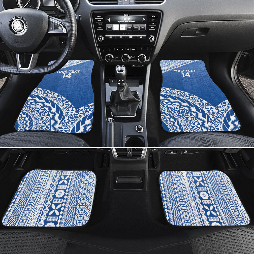 Yasawa Fiji 2026 Rugby Custom Car Mats Marlin Fijian Tapa Pattern LT14 Set 4pcs Blue - Polynesian Pride