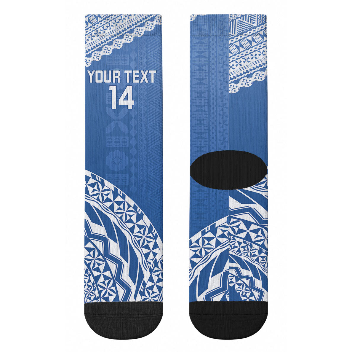 Yasawa Fiji 2026 Rugby Custom Crew Socks Marlin Fijian Tapa Pattern LT14 - Polynesian Pride