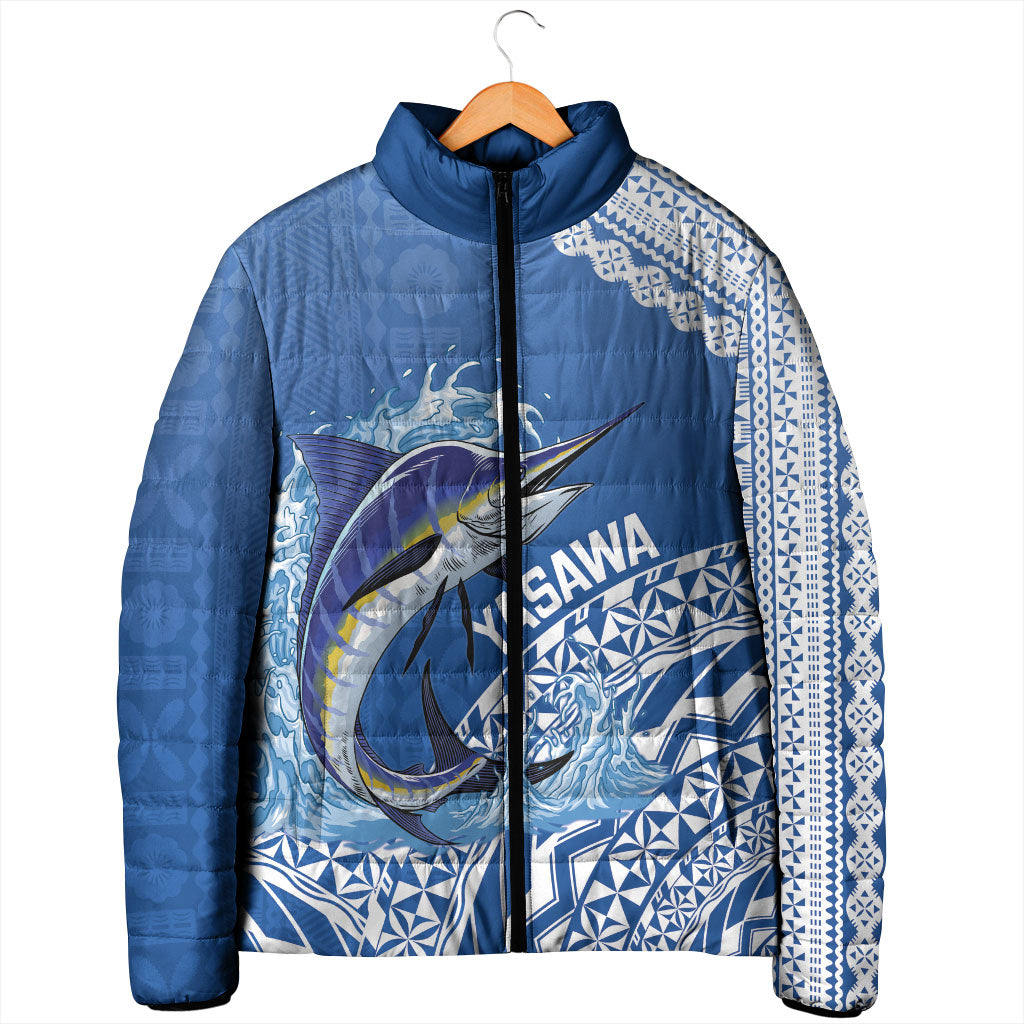 Yasawa Fiji 2026 Rugby Custom Padded Jacket Marlin Fijian Tapa Pattern LT14 - Polynesian Pride