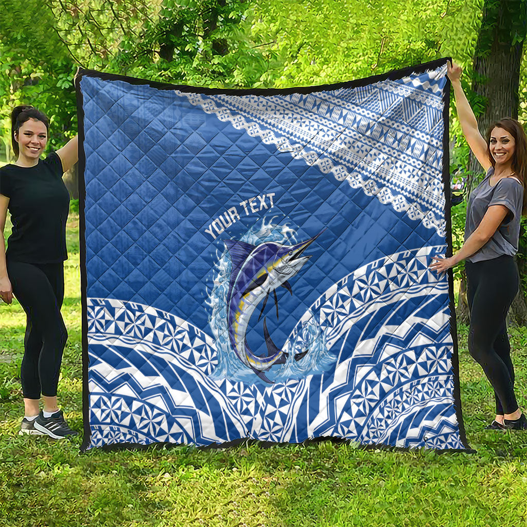 Yasawa Fiji 2026 Rugby Custom Quilt Marlin Fijian Tapa Pattern LT14 - Polynesian Pride