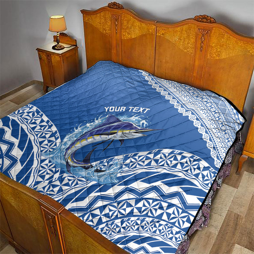 Yasawa Fiji 2026 Rugby Custom Quilt Marlin Fijian Tapa Pattern LT14 - Polynesian Pride