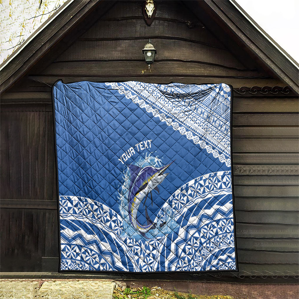 Yasawa Fiji 2026 Rugby Custom Quilt Marlin Fijian Tapa Pattern LT14 - Polynesian Pride