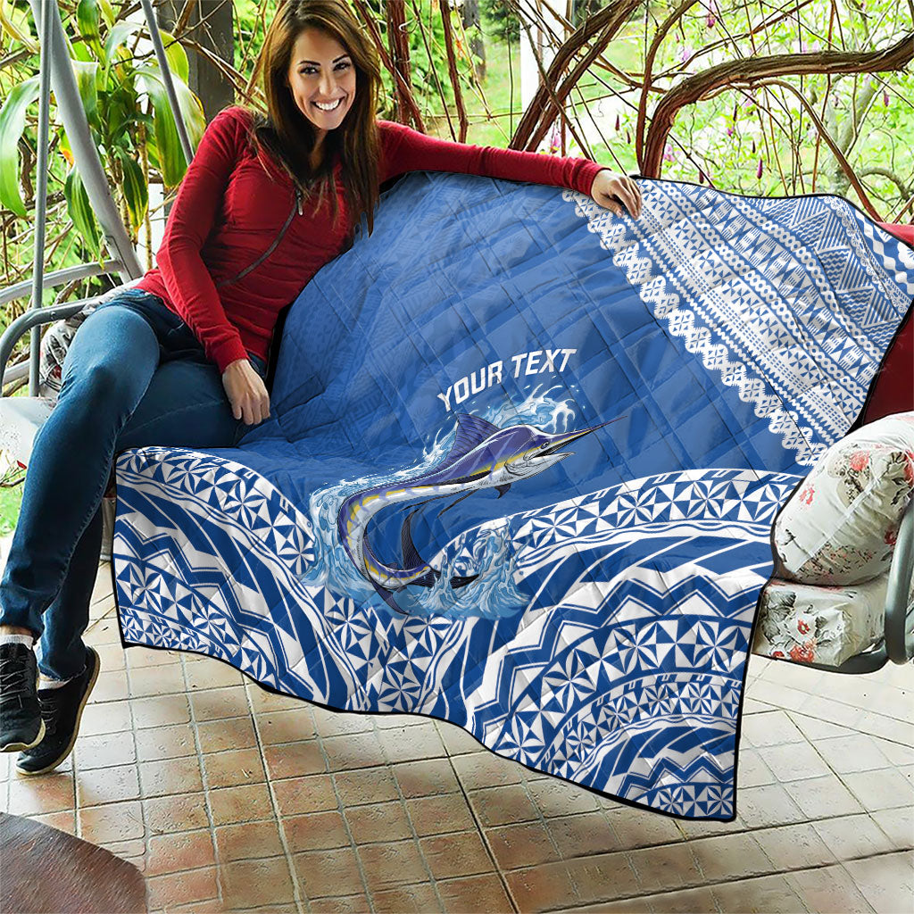Yasawa Fiji 2026 Rugby Custom Quilt Marlin Fijian Tapa Pattern LT14 - Polynesian Pride