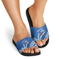 Yasawa Fiji 2026 Rugby Custom Slide Sandals Marlin Fijian Tapa Pattern LT14 - Polynesian Pride