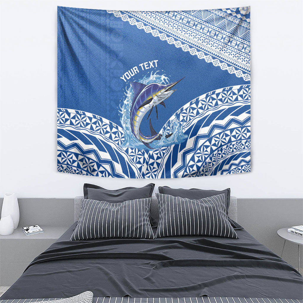 Yasawa Fiji 2026 Rugby Custom Tapestry Marlin Fijian Tapa Pattern LT14 - Polynesian Pride