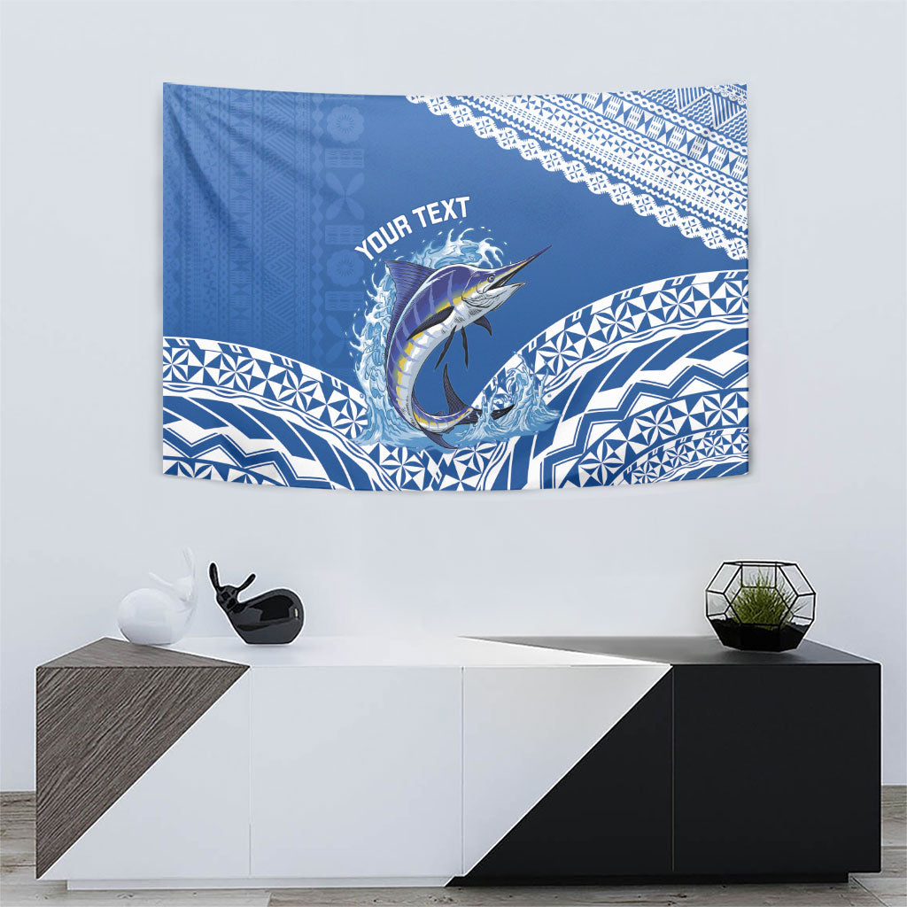 Yasawa Fiji 2026 Rugby Custom Tapestry Marlin Fijian Tapa Pattern LT14 - Polynesian Pride