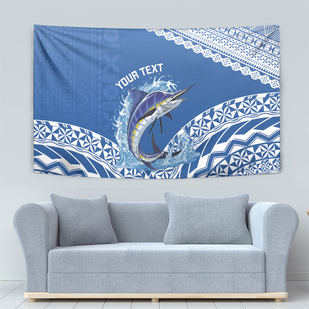 Yasawa Fiji 2026 Rugby Custom Tapestry Marlin Fijian Tapa Pattern LT14 - Polynesian Pride