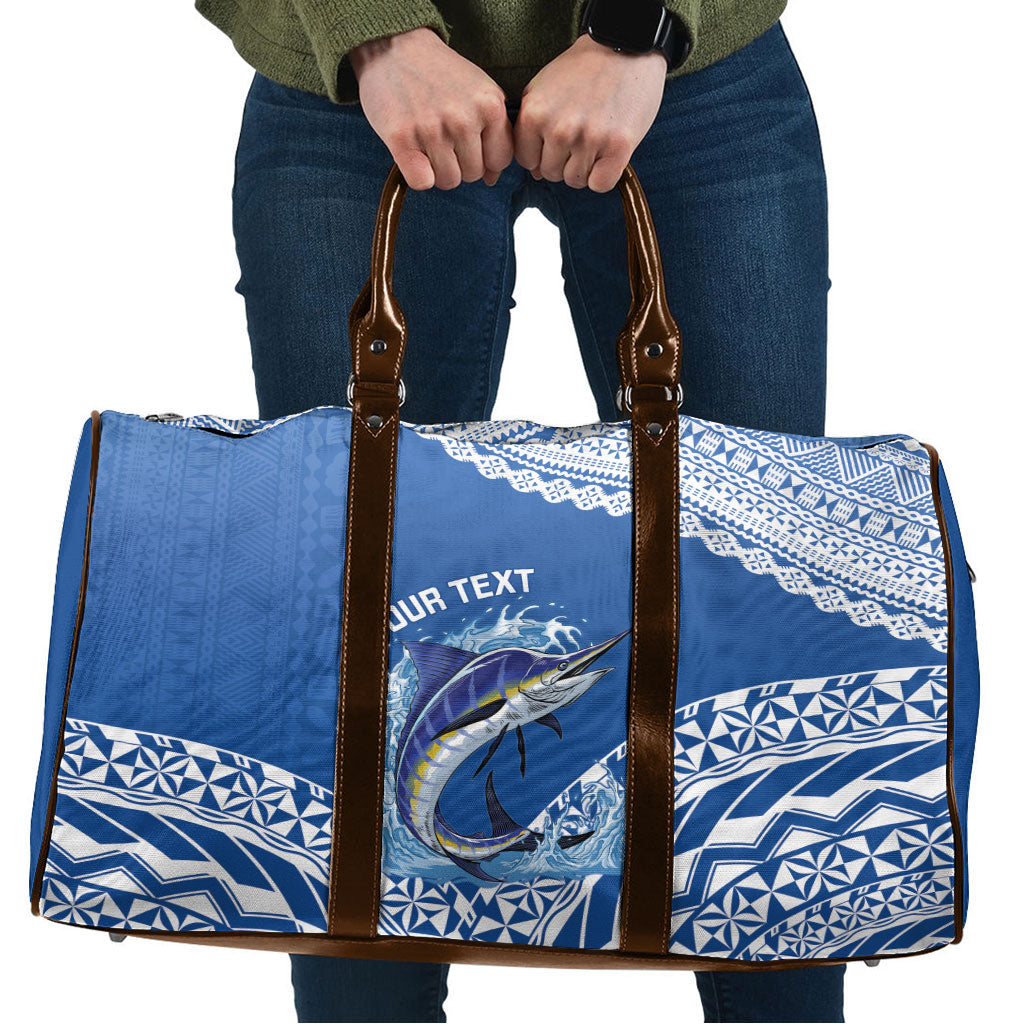 Yasawa Fiji 2026 Rugby Custom Travel Bag Marlin Fijian Tapa Pattern LT14 Blue - Polynesian Pride