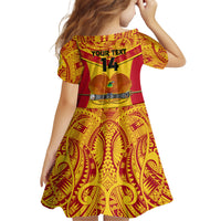 Custom Papua New Guinea Rugby Kid Short Sleeve Dress 2023 Go Kumuls Pacific Dynamic Style LT14 - Polynesian Pride