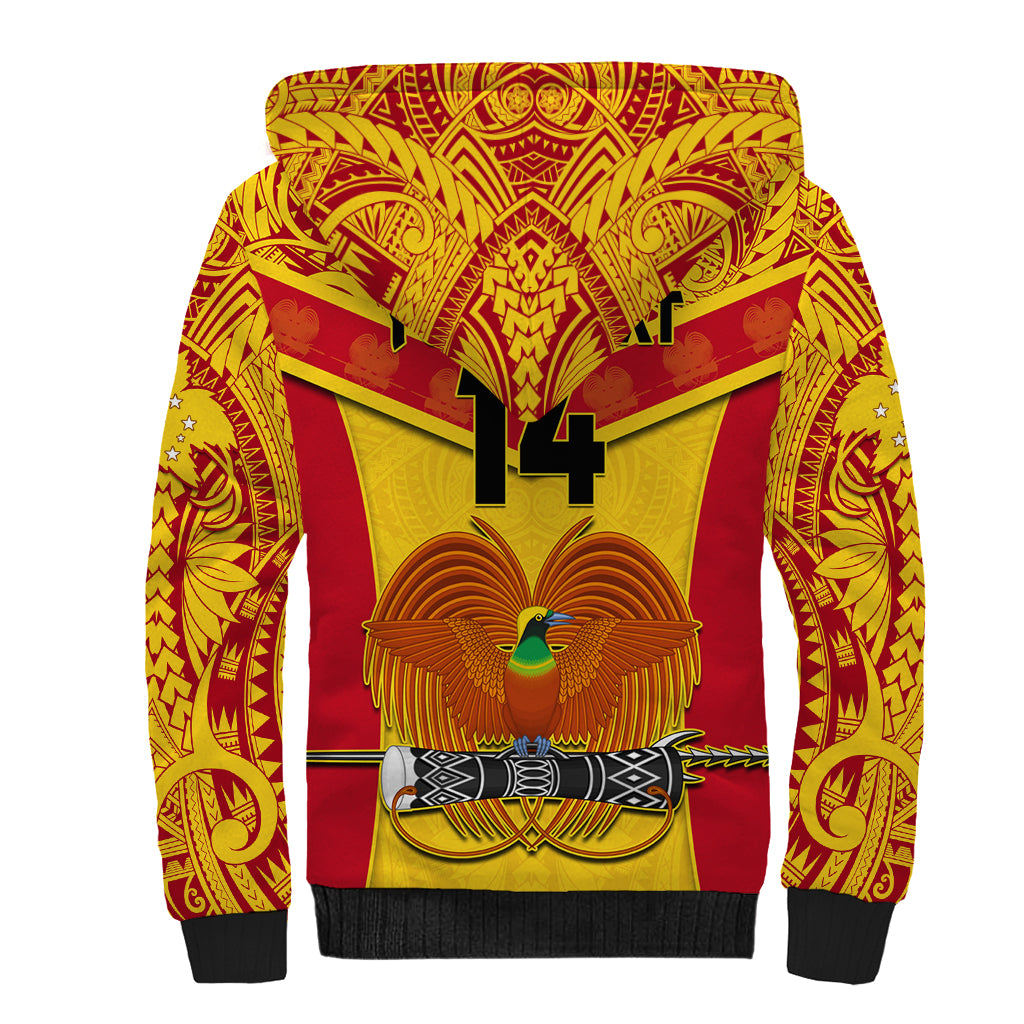 Custom Papua New Guinea Rugby Sherpa Hoodie 2023 Go Kumuls Pacific Dynamic Style LT14 - Polynesian Pride