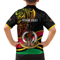 Personalised Vanuatu Unity Day Family Matching Off Shoulder Maxi Dress and Hawaiian Shirt 29 November Coat Of Arms With Flag Style LT14 - Polynesian Pride