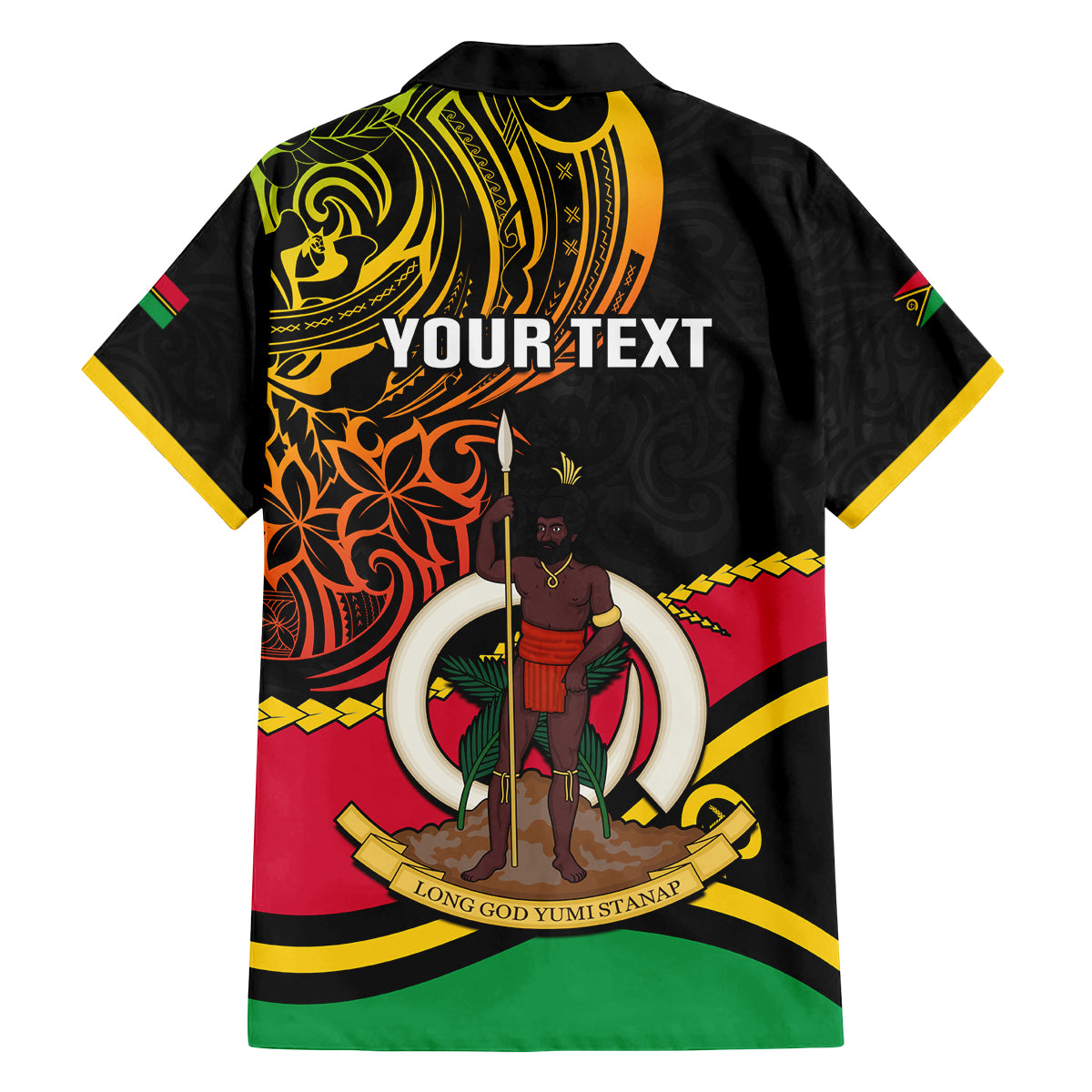 Personalised Vanuatu Unity Day Family Matching Off Shoulder Maxi Dress and Hawaiian Shirt 29 November Coat Of Arms With Flag Style LT14 - Polynesian Pride