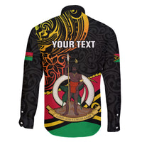 Personalised Vanuatu Unity Day Family Matching Puletasi Dress and Hawaiian Shirt 29 November Coat Of Arms With Flag Style LT14 - Polynesian Pride