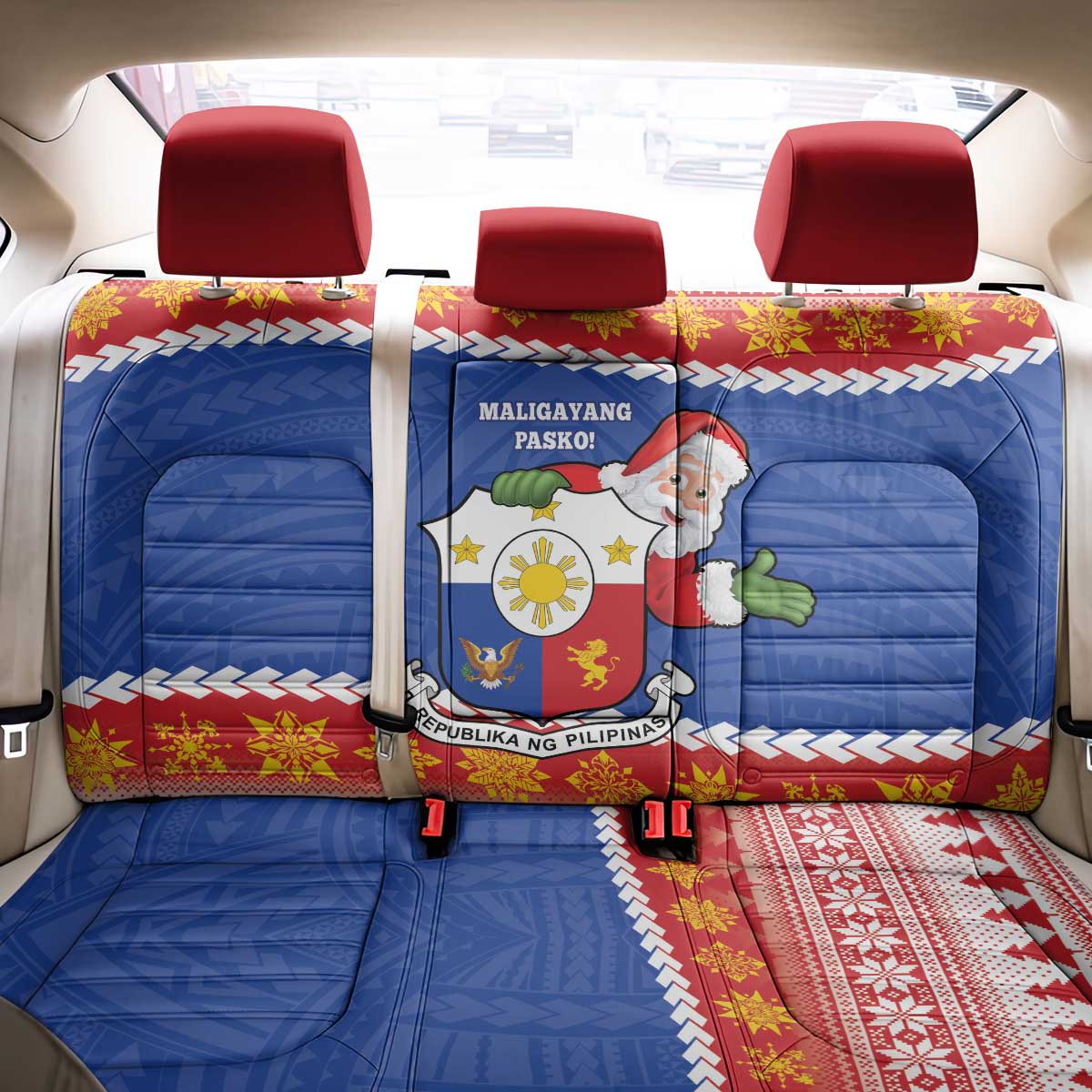 The Philippines Christmas Back Car Seat Cover Pilipinas Parol - Maligayang Pasko! LT14 - Polynesian Pride