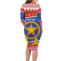 Personalized The Philippines Christmas Family Matching Long Sleeve Bodycon Dress and Hawaiian Shirt Pilipinas Parol - Maligayang Pasko! LT14 - Polynesian Pride