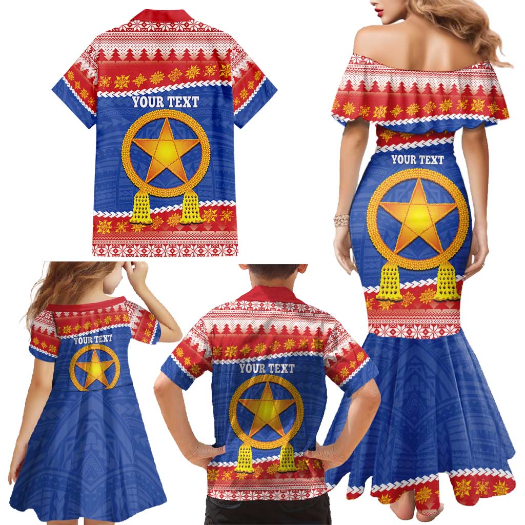 Personalized The Philippines Christmas Family Matching Mermaid Dress and Hawaiian Shirt Pilipinas Parol - Maligayang Pasko! LT14 - Polynesian Pride