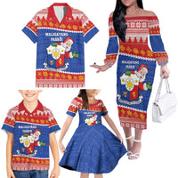 Personalized The Philippines Christmas Family Matching Off The Shoulder Long Sleeve Dress and Hawaiian Shirt Pilipinas Parol - Maligayang Pasko! LT14 - Polynesian Pride
