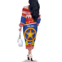 Personalized The Philippines Christmas Family Matching Off The Shoulder Long Sleeve Dress and Hawaiian Shirt Pilipinas Parol - Maligayang Pasko! LT14 - Polynesian Pride