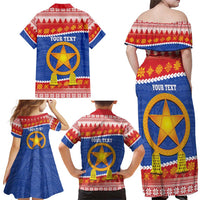 Personalized The Philippines Christmas Family Matching Off Shoulder Maxi Dress and Hawaiian Shirt Pilipinas Parol - Maligayang Pasko! LT14 - Polynesian Pride