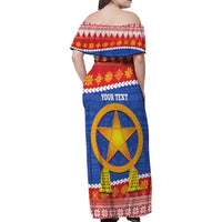 Personalized The Philippines Christmas Family Matching Off Shoulder Maxi Dress and Hawaiian Shirt Pilipinas Parol - Maligayang Pasko! LT14 - Polynesian Pride