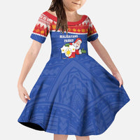 Personalized The Philippines Christmas Family Matching Tank Maxi Dress and Hawaiian Shirt Pilipinas Parol - Maligayang Pasko! LT14 Daughter's Dress Blue - Polynesian Pride