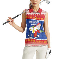 Personalized The Philippines Christmas Women Sleeveless Polo Shirt Pilipinas Parol - Maligayang Pasko!