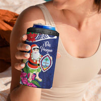 Guam Christmas 4 in 1 Can Cooler Tumbler Poinsettia With Bougainvillea - Felis Pasgua! LT14 - Polynesian Pride