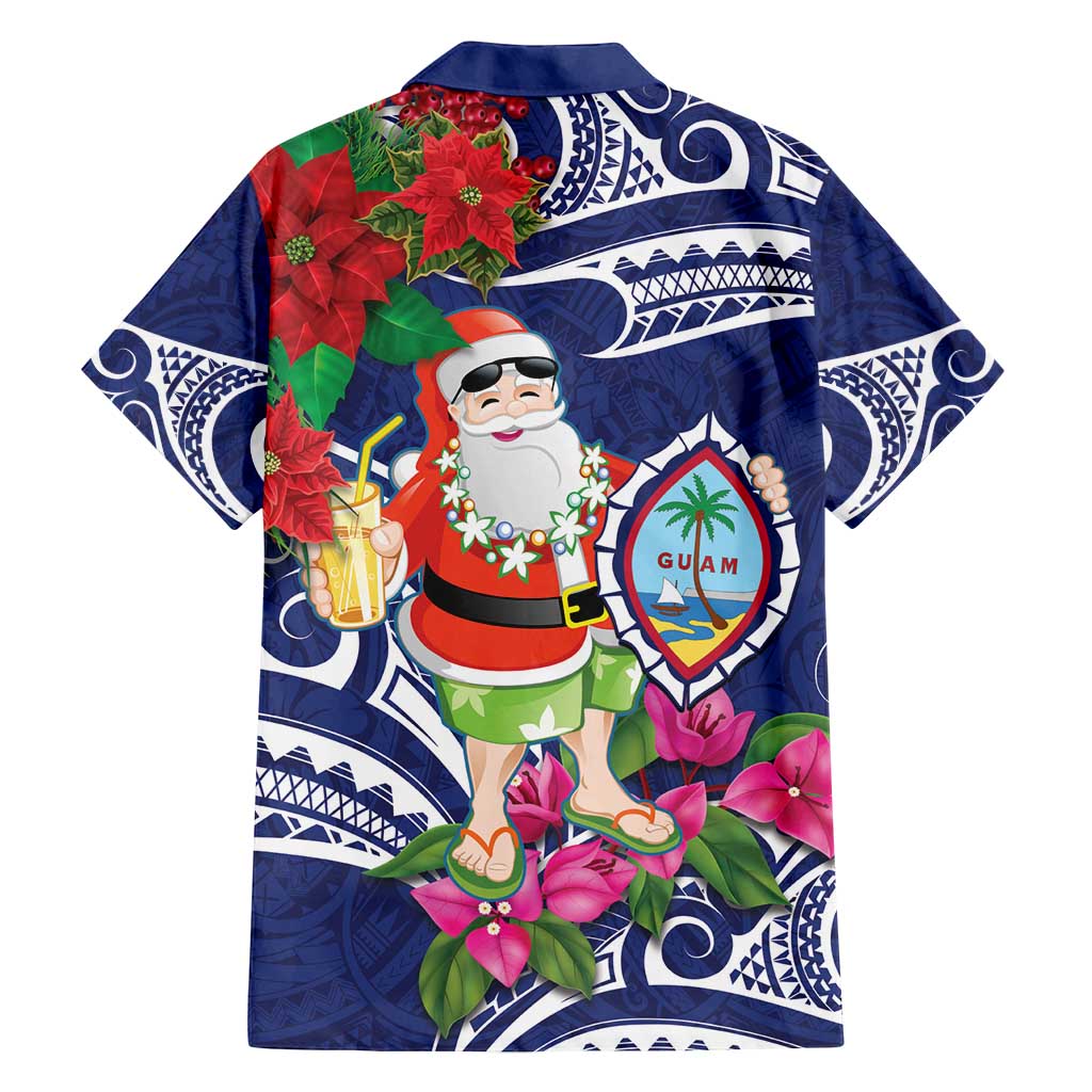 Guam Christmas Family Matching Off Shoulder Maxi Dress and Hawaiian Shirt Poinsettia With Bougainvillea - Felis Pasgua! LT14 - Polynesian Pride