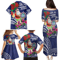 Guam Christmas Family Matching Puletasi and Hawaiian Shirt Poinsettia With Bougainvillea - Felis Pasgua! LT14 - Polynesian Pride