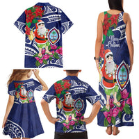 Guam Christmas Family Matching Tank Maxi Dress and Hawaiian Shirt Poinsettia With Bougainvillea - Felis Pasgua! LT14 - Polynesian Pride