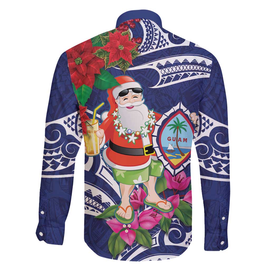 Guam Christmas Family Matching Tank Maxi Dress and Hawaiian Shirt Poinsettia With Bougainvillea - Felis Pasgua! LT14 - Polynesian Pride