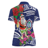 Guam Christmas Women Polo Shirt Poinsettia With Bougainvillea - Felis Pasgua! LT14 - Polynesian Pride