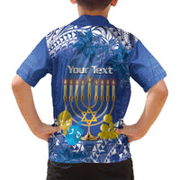 Personalised Hanukkah Jewish Festival Family Matching Long Sleeve Bodycon Dress and Hawaiian Shirt It's Lit - Polynesian Pattern LT14 - Polynesian Pride