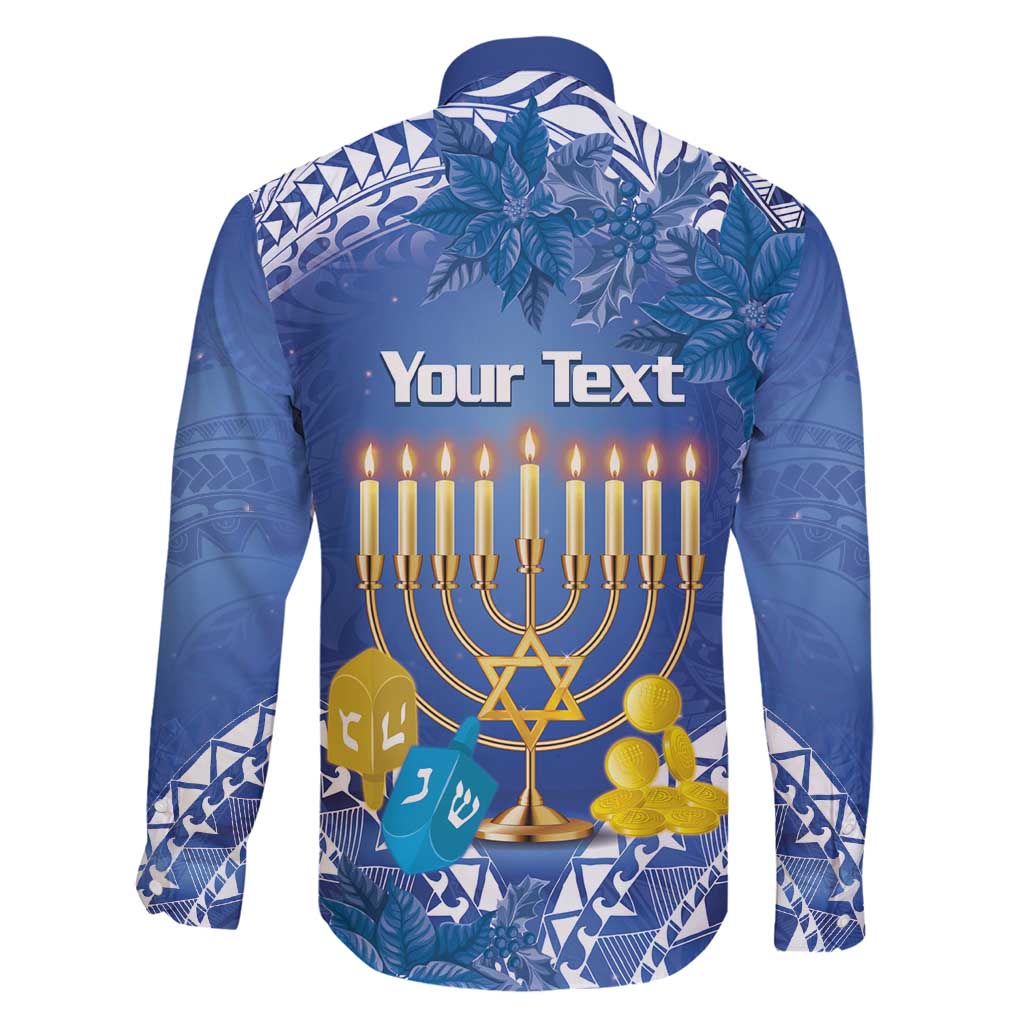 Personalised Hanukkah Jewish Festival Family Matching Off Shoulder Maxi Dress and Hawaiian Shirt It's Lit - Polynesian Pattern LT14 - Polynesian Pride