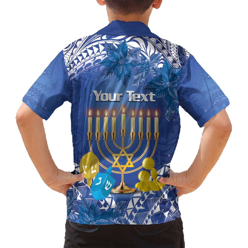 Personalised Hanukkah Jewish Festival Family Matching Summer Maxi Dress and Hawaiian Shirt It's Lit - Polynesian Pattern LT14 - Polynesian Pride