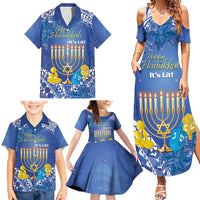 Personalised Hanukkah Jewish Festival Family Matching Summer Maxi Dress and Hawaiian Shirt It's Lit - Polynesian Pattern LT14 - Polynesian Pride