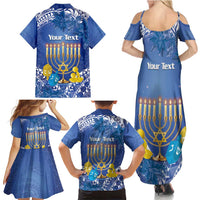 Personalised Hanukkah Jewish Festival Family Matching Summer Maxi Dress and Hawaiian Shirt It's Lit - Polynesian Pattern LT14 - Polynesian Pride